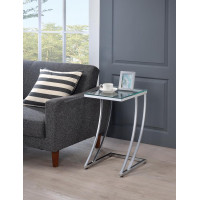 Coaster Furniture 900082 Rectangular Top Accent Table Chrome and Clear